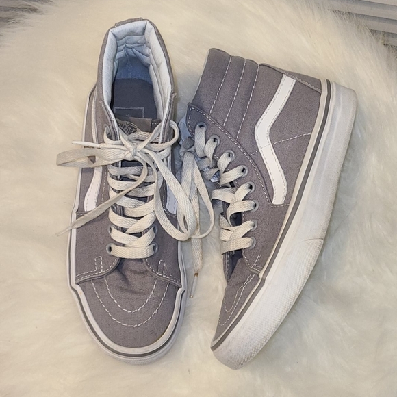 Vans Shoes - Vans Sk8 Hi High Top Sneakers Gray White Women's 6